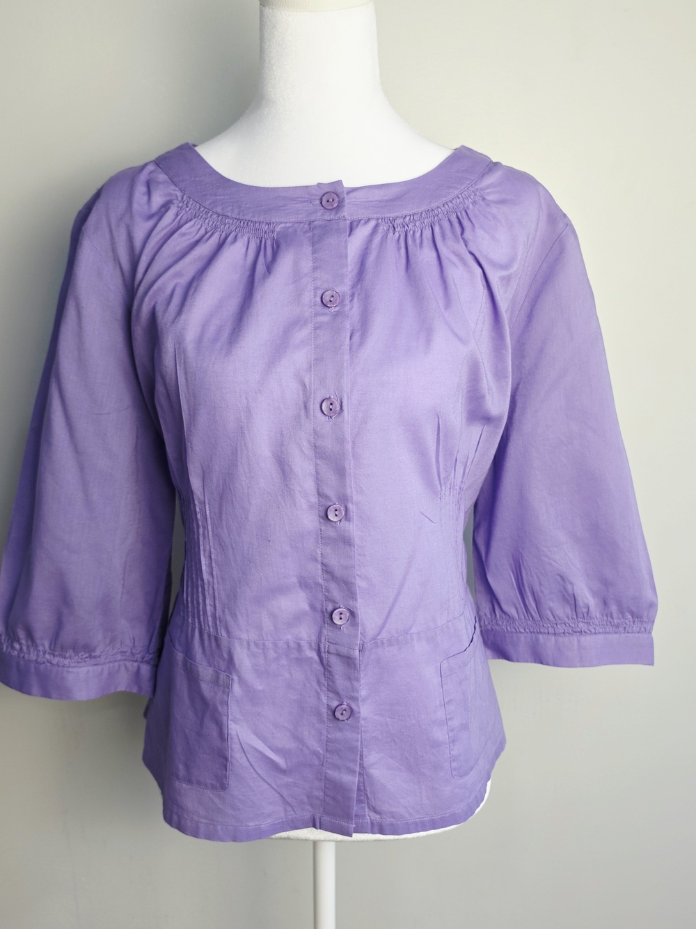 Christopher & Banks Lilac Button-Front Blouse